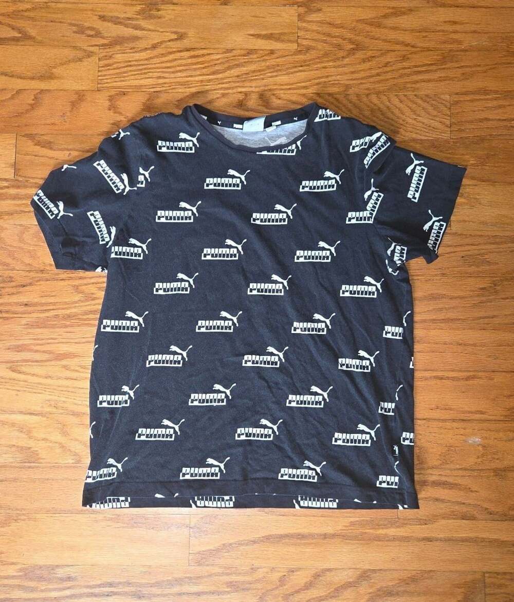 Puma Amplified AOP All-Over Print Black Logo T-Shirt